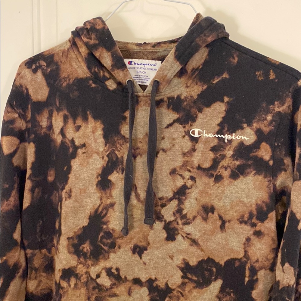 Champion Tie-Dye Hoodie Long Sleeve Pullover Size Small